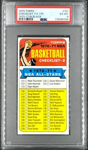 1970 Topps Basketball #101 Checklist #111-175 - 70-71 in black - PSA 6 - Bild 1 von 3