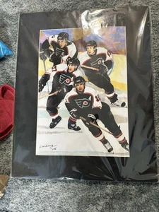Philadelphia Flyers 16x20 Matted photo w/ Leclair, Jeremy Roenick, Desjardins - Picture 1 of 1