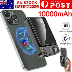 Wireless Power-Bank 10000mAh Portable Fast Charger Charging Magnetic Battery - Picture 1 of 12