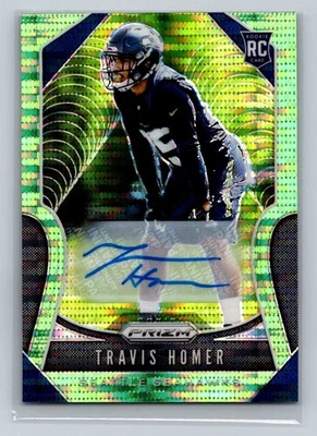 2019 Panini Prizm #340 Travis Homer Rookie Autographs Prizm Neon Green - Image 1 of 2