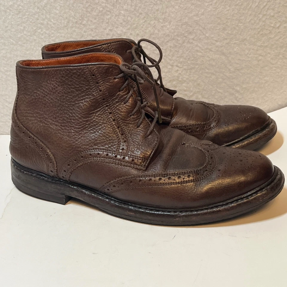 Florheim by Duckie Brown Mens Leather Wingtip Ankle Boots Size 9 - Image 1 of 4
