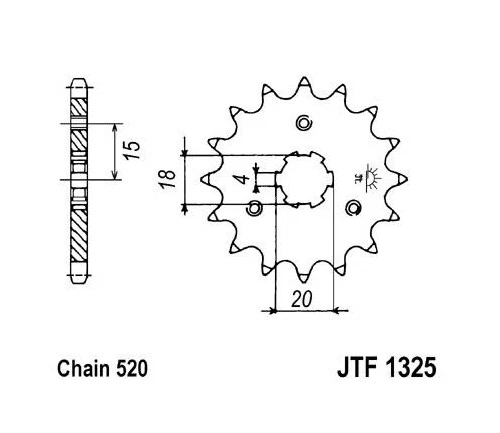 JT Front Sprocket 520 11T JTF1325.11 Honda ATC185S/ATC200/ATC200S/ATC200M/ATC185 - Image 1 of 1