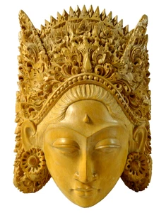 Balinesse Mother-Hand Carved Wood Wall Sculpture-Well Detailed Beautiful - Picture 1 of 4