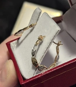 Two Tone Hoop Earrings - Picture 1 of 8