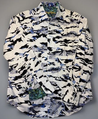 Robert Graham SCALES Multicolor Embroidered Geometric Casual Shirt - Size Medium - Image 1 of 4