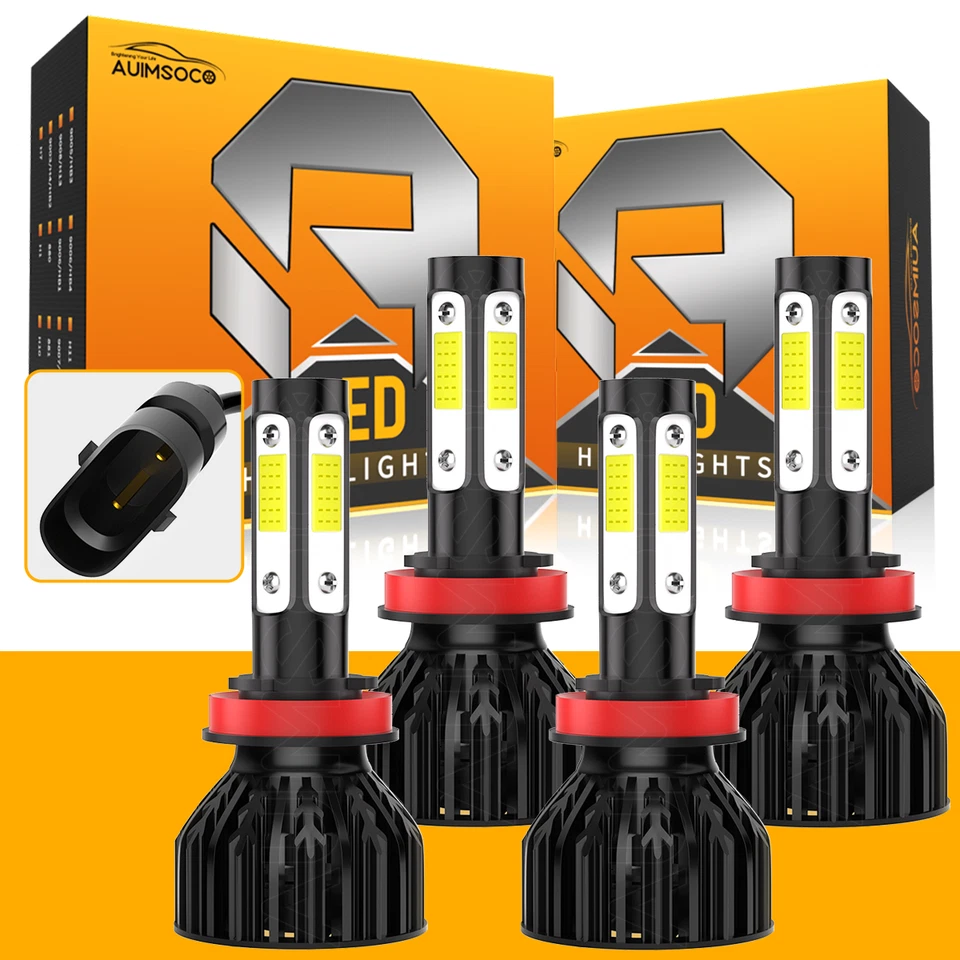 For Freightliner Cascadia 2023 2024 2025 LED Headlight High Low Beam 4 Bulbs set - Image 1 of 4