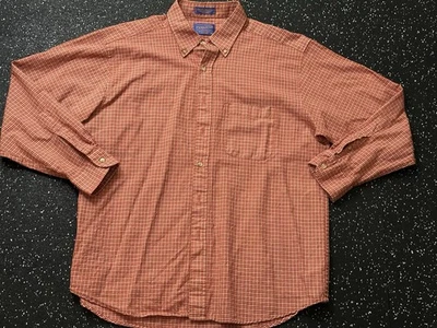 Camisa De Colección Sir Pendleton Virgen Lana Worsted Roja Naranja Franela a Cuadros Talla XL Foto 1 de 4