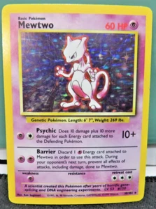Mewtwo Holo Base Set Unlimited 1999 Vintage Pokemon Card 10/102 - Picture 1 of 2