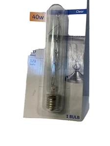 GE Tubular Clear 40W 380 Lumens T6.5 E17 Base Bulb ( B1) - Picture 1 of 3