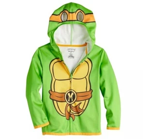 Teenage Mutant Ninja Turtles Boys Mask Hoodie Size 12 Michelangelo Halloween - Picture 1 of 3