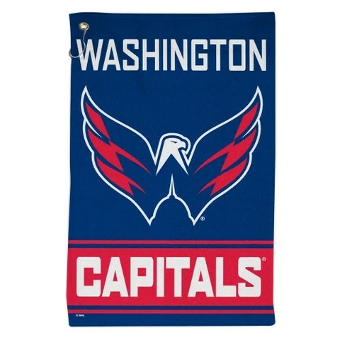 WASHINGTON CAPITALS ALL PURPOSE GOLF TAILGATE TOWEL 16"X25" HOOK AND GROMMET Cover
