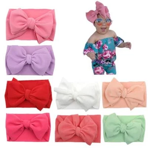 8PCS Baby Girl Bow Headbands Knotted Elastic Hairbands for Newborn & Toddler - Picture 1 of 9