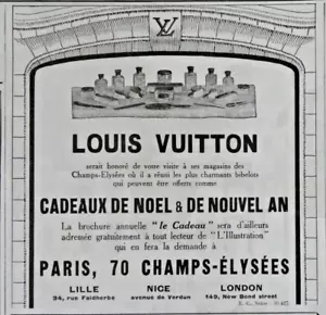 PUBLICITÉ DE PRESSE 1923 LOUIS VUITTON CADEAUX DE NOEL ET JOUR DE L'AN - Imagen 1 de 1