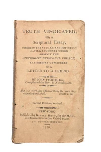 1810 Truth Vindicated Or Scriptural Essay-Methodist Episcopal Church-John Ffirth - Imagen 1 de 7