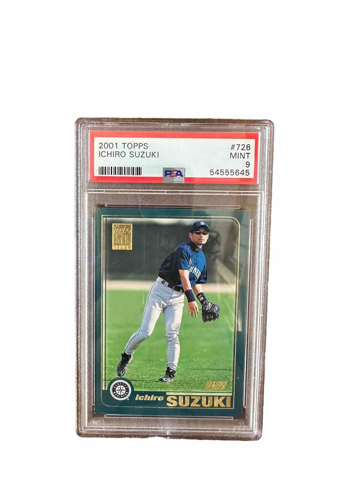 2001 Topps Ichiro Suzuki RC Rookie #726 PSA 9 Mint Seattle Mariners⭐️⭐️