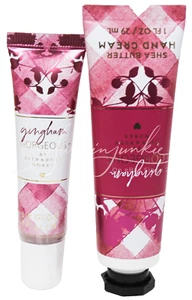 Hermoso brillo de labios + crema de manos 2 piezas mini conjunto de viaje rosa nuevo para baño y cuerpo guinga + crema de manos - Imagen 1 de 1
