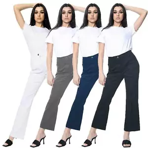 Pantalones de mezclilla elásticos acampanados acampanados con corte bota para mujer - Imagen 1 de 30