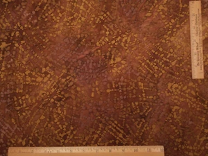 Batik Fabric 5/8 Yard Brown Light Brown Gold Hoffman Premium Cotton #21 - Picture 1 of 2