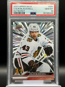 2023 Upper Deck Series 2 Colin Blackwell Outburst #291 Blackhawks PSA 10 POP 2 - Picture 1 of 2