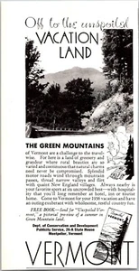 PRINT AD 1936 Vermont Green Mountains Unspoiled Vacation Land SMALL 3 x 6.5 - Picture 1 of 3