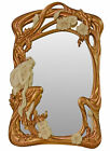 Figurative Mirror In Art Nouveau Woman Figure In Relief Half Vintage Nymph Gold