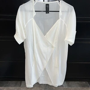 Abito Zero+Maria Cornejo taglia 4 bianco cotone S/S tasche orlo a fascia - Foto 1 di 8