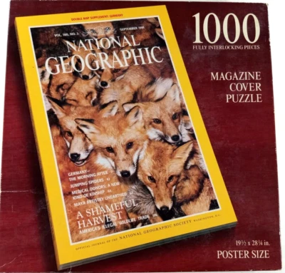 Журнал-пазл National Geographic Red Foxes 1000 шт. 19,5 дюйма x 28,25 дюйма - Изображение 1 из 3