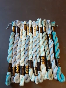 DMC Size 5 COTTON PERLE Pearl Cotton EMBROIDERY THREAD Twist Skein Lot/12 NEW 10 - Picture 1 of 4
