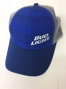 Bud Light Adjustable Snap-back Mesh Trucker Hat Cap - Blue KING OF BEERS - Picture 1 of 2