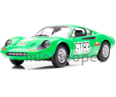 HOT WHEELS T6260 ELITE FERRARI DINO 246 GT # 83 NURBURGRING 1971 1/18 GREEN - Image 1 of 2