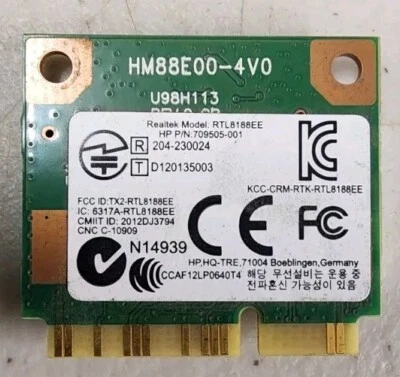 Realtek RTL8188EE 80211 bgn 1x1 WiFi 709848-001 - Image 1 of 2