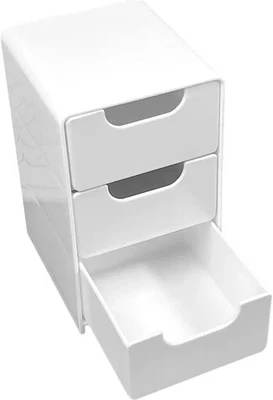 2x Stabile Aufbewahrungs-Box, 3 Schubladen, Schreibtisch, Schmuck, Bad Organizer - Bild 1 von 4