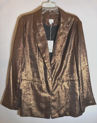 NWT A New Day Womens Copper Bronze Metallic Size XXL Blazier Jacket - Image 1 of 4