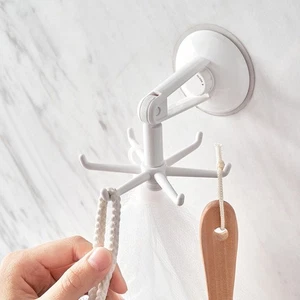 1/2x 360° Rotating Punch-Free 6-Hook Kitchen Wall Mount Utensil Holder - Picture 1 of 14