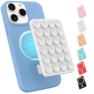 Magnetic Suction Phone Mount for MagSafe Case Silicone Octo Cup Buddy Sticky WH - Zdjęcie 1 z 6