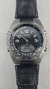 Casio Fishing Gear Amw-700 Module 3768 Dual Time Watch 40mm Anidigi - Picture 1 of 4