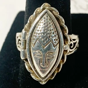 Vintage Indianer Ring Sterlingsilber Giftpille Geheimfach Gr. 8 - Bild 1 von 7