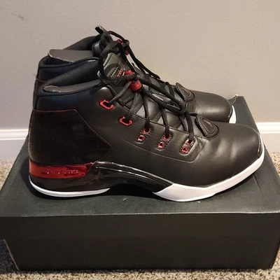 Nike Air Jordan 17 XVII Retro Bulls Bred Negro Rojo 832816-001 Hombres Talla 12 Raro Foto 1 de 4
