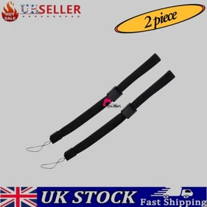 2x Black Adjustable Hand Wrist Strap For Nintendo Wii Remote Controller PS Move - Picture 1 of 2