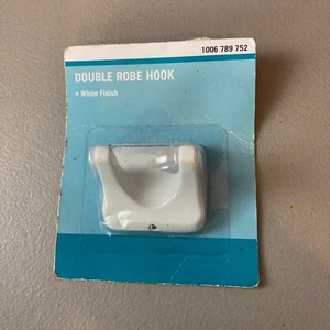 DOUBLE ROBE HOOK BRIGHT WHITE 1006 789 752 - Picture 1 of 2