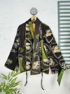 10 Pc Indian Handmade Kantha Jacket, Soft Cotton Kantha Jacket, Bath Robe Kimono - Picture 1 of 5