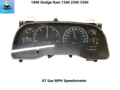 56020618AC 1998 98 Dodge Ram 1500 2500 3500 Gas Speedometer Instrument Cluster - Image 1 of 4