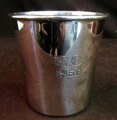 VIDRIO DE CHUPITO DE PLATA ESTERLINA REED & BARTON EMANUEL COLLEGE C.1960 Foto 1 de 4