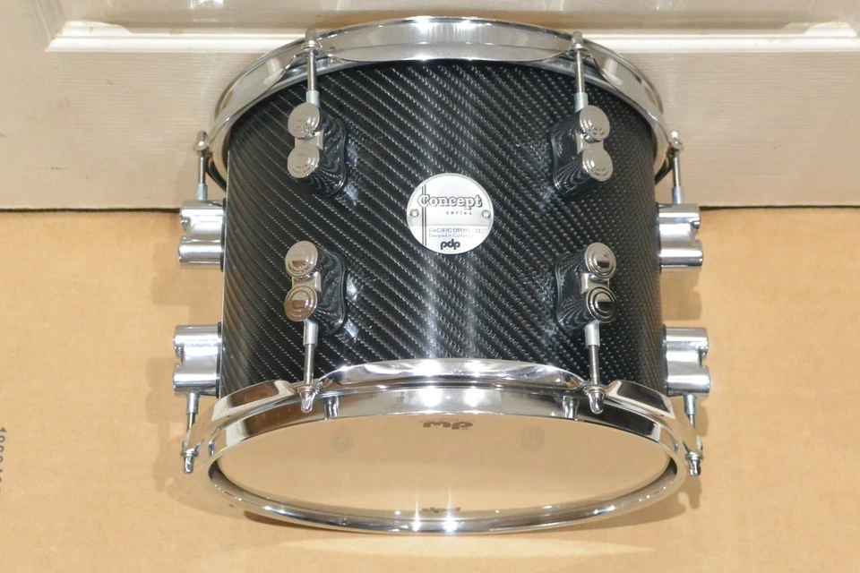 PDP by DW 10" CONCEPT MAPLE RACK TOM in CARBON FIBER for YOUR SET! LOT K339 - Image 1 of 4