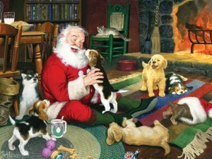 Cobble Hill Santa's Playtime 275 Piece Jigsaw Puzzle - Picture 1 of 4