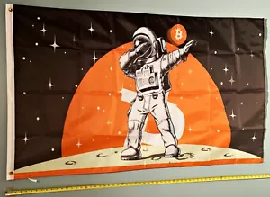 BANDIERA BITCOIN * SPEDIZIONE GRATUITA VENDITORE USA! Insegna poster Bitcoin Moon Dab Dogecoin 3x5' - Foto 1 di 1