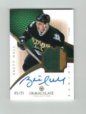 BRETT HULL 2012-13 Panini Immaculate Collection PATCH AUTO #5/25 Dallas Stars SP