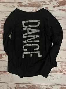 The Childrens Place Girls Black Dance Long Sleeve Tshirt Sz 10/12 - Picture 1 of 3