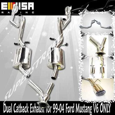 EMUSA Catback Exhaust System w/ Dual Tips for 99-04 Ford Mustang 3.8L V6 - Image 1 of 4