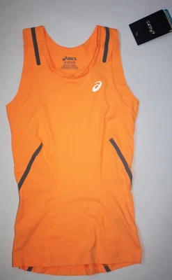 ASICS Women's XS Fluorescent Orange Gray Tank Top Run Jog Exercise Fitness New - Image 1 of 4